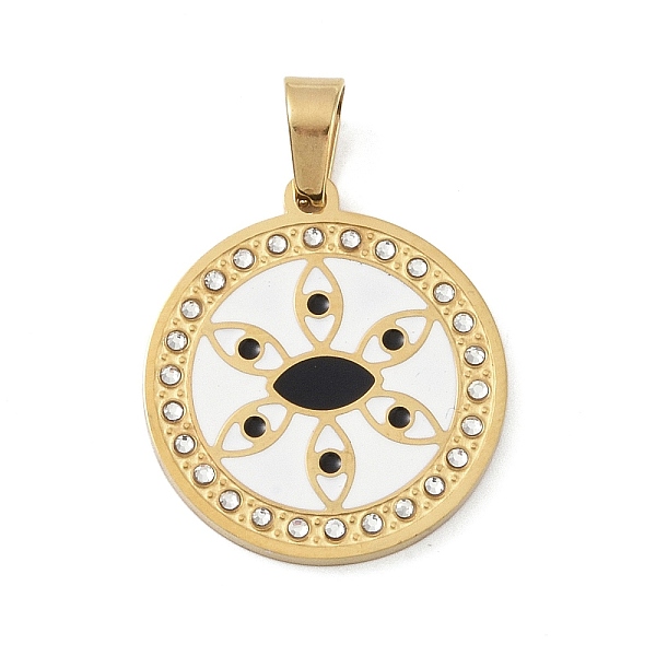 PandaHall Ion Plating(IP) 304 Stainless Steel Enamel Rhinestone Pendants, Eye Charms, Real 18K Gold Plated, 26x23.5x2.5mm, Hole: 6.5x4mm..., Clear
PandaHall Ion Plating(IP) 304 Stainless Steel Enamel Rhinestone Pendants, Eye Charms, Real 18K Gold Plated, 26x23.5x2.5mm, Hole: 6.5x4mm..., Clear