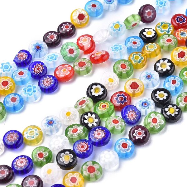 PandaHall Flat Round Handmade Millefiori Glass Beads, Mixed Color, 8x3mm, Hole: 0.5mm, about 48pcs/strand, 14.1 inch Millefiori Lampwork..., Multicolor
PandaHall Flat Round Handmade Millefiori Glass Beads, Mixed Color, 8x3mm, Hole: 0.5mm, about 48pcs/strand, 14.1 inch Millefiori Lampwork..., Multicolor
