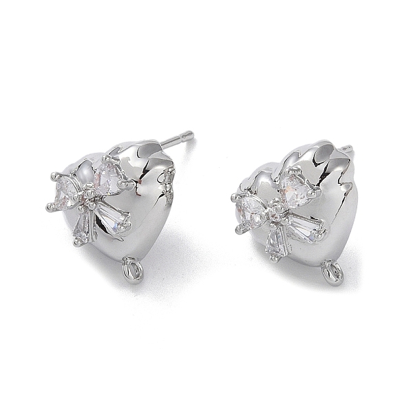 PandaHall Brass with Cubic Zirconia Stud Earrings Findings, with 925 Sterling Silver Pins, Heart, Platinum, 13x13x6mm, Hole: 1.2mm, Pin...
PandaHall Brass with Cubic Zirconia Stud Earrings Findings, with 925 Sterling Silver Pins, Heart, Platinum, 13x13x6mm, Hole: 1.2mm, Pin...