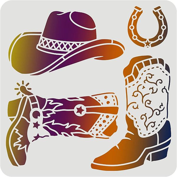 PandaHall FINGERINSPIRE Cowboy Boots and Hat Stencil 30x30cm Reusable Cowboy Stencils Western Cowboy Stencils for Painting on Wood, Tile..., White
PandaHall FINGERINSPIRE Cowboy Boots and Hat Stencil 30x30cm Reusable Cowboy Stencils Western Cowboy Stencils for Painting on Wood, Tile..., White
