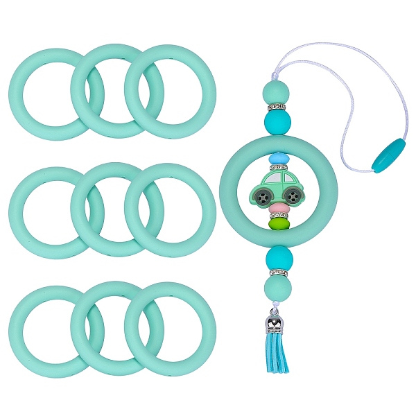 PandaHall Silicone Pendants, Chewing Beads For Teethers, DIY Nursing Necklaces Making, Ring, Aquamarine, 64.5~65x9.5mm, Hole: 3mm, Inner..., Green
PandaHall Silicone Pendants, Chewing Beads For Teethers, DIY Nursing Necklaces Making, Ring, Aquamarine, 64.5~65x9.5mm, Hole: 3mm, Inner..., Green