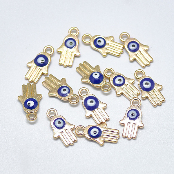PandaHall Light Gold Plated Alloy Charms, with Enamel, Religion, Hamsa Hand/Hand of Fatima /Hand of Miriam with Evil Eye, Blue, 14.5x8x2.5mm...
PandaHall Light Gold Plated Alloy Charms, with Enamel, Religion, Hamsa Hand/Hand of Fatima /Hand of Miriam with Evil Eye, Blue, 14.5x8x2.5mm...