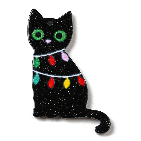 PandaHall Christmas Acrylic Pendants, with Glitter Powder, Cat, Black, 40x23x2.5mm, Hole: 1.5mm Acrylic Cat Shape Black
PandaHall Christmas Acrylic Pendants, with Glitter Powder, Cat, Black, 40x23x2.5mm, Hole: 1.5mm Acrylic Cat Shape Black