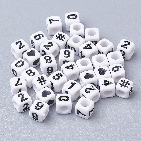 PandaHall Acrylic Beads, Cube with Number, White, 6x6x6mm, Hole: 3mm, about 2600pcs/500g Acrylic Cube White
PandaHall Acrylic Beads, Cube with Number, White, 6x6x6mm, Hole: 3mm, about 2600pcs/500g Acrylic Cube White