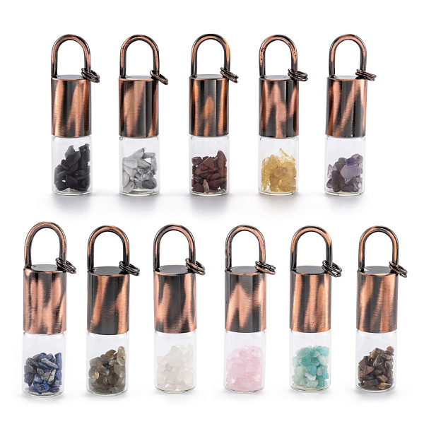 PandaHall Glass Roller Bottle, with Natural Gemstone Roller Balls and Chips, Essential Oil Perfume Bottles, Red Copper Brass Bottle Cap...
PandaHall Glass Roller Bottle, with Natural Gemstone Roller Balls and Chips, Essential Oil Perfume Bottles, Red Copper Brass Bottle Cap...