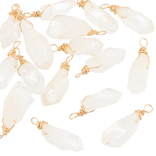 PandaHall 16Pcs Raw Rough Natural Quartz Copper Wire Wrapped Pendants, Nuggets Charms, Light Gold, 25~33x5~14x5.5~13mm, Hole: 2.5mm Quartz...
PandaHall 16Pcs Raw Rough Natural Quartz Copper Wire Wrapped Pendants, Nuggets Charms, Light Gold, 25~33x5~14x5.5~13mm, Hole: 2.5mm Quartz...