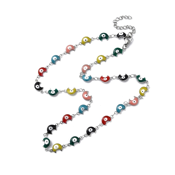 PandaHall Moon with Evil Eye Enamel Link Chain Necklace, 304 Stainless Steel Necklace, Colorful, 17.83 inch(45.3cm) 304 Stainless Steel Moon
PandaHall Moon with Evil Eye Enamel Link Chain Necklace, 304 Stainless Steel Necklace, Colorful, 17.83 inch(45.3cm) 304 Stainless Steel Moon