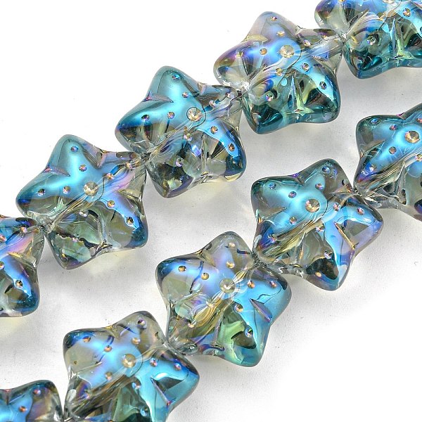 PandaHall Half Rainbow Plated Electroplate Transparent Glass Beads Strands, Starfish, Dark Turquoise, 16.5x17.5x11.5mm, Hole: 1.4mm, about...
PandaHall Half Rainbow Plated Electroplate Transparent Glass Beads Strands, Starfish, Dark Turquoise, 16.5x17.5x11.5mm, Hole: 1.4mm, about...