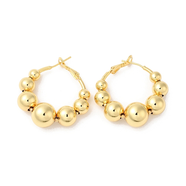 PandaHall Rack Plating Brass Round Beaded Hoop Earrings, Long-Lasting Plated, Cadmium Free & Lead Free, Real 18K Gold Plated, 35x34x12mm...
PandaHall Rack Plating Brass Round Beaded Hoop Earrings, Long-Lasting Plated, Cadmium Free & Lead Free, Real 18K Gold Plated, 35x34x12mm...