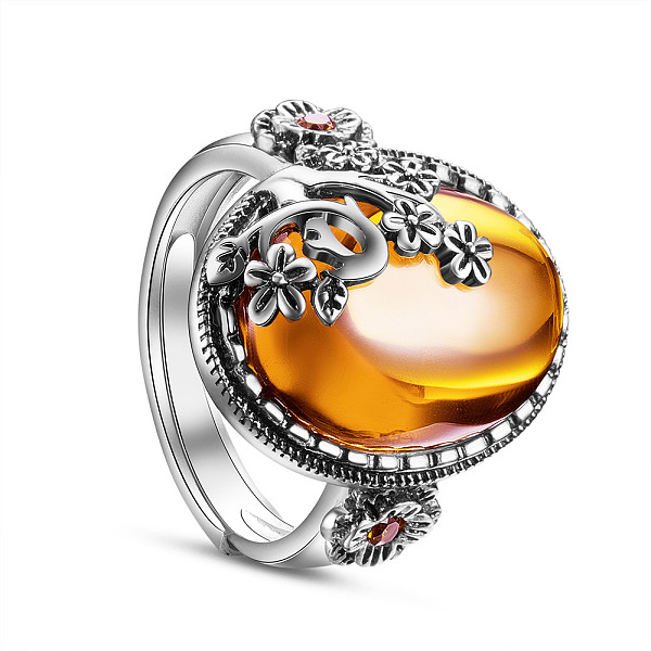 PandaHall SHEGRACE Thai 925 Sterling Silver Adjustable Rings, with Grade AAA Cubic Zirconia, Oval with Flower, Antique Silver, Size 9, 19mm..., Gold
PandaHall SHEGRACE Thai 925 Sterling Silver Adjustable Rings, with Grade AAA Cubic Zirconia, Oval with Flower, Antique Silver, Size 9, 19mm..., Gold