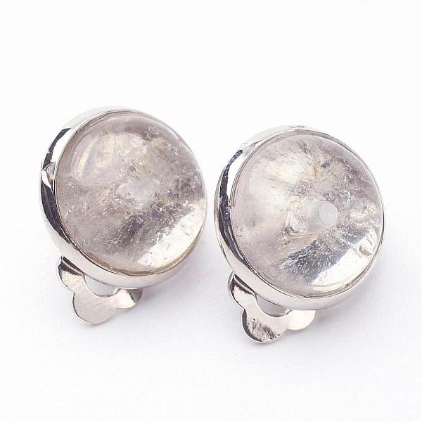 PandaHall Natural Crystal Brass Clip-on Earrings, Flat Round, Clear, 14x10mm Quartz Crystal Clear
PandaHall Natural Crystal Brass Clip-on Earrings, Flat Round, Clear, 14x10mm Quartz Crystal Clear