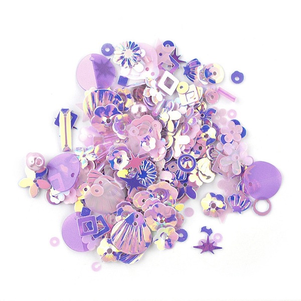 PandaHall Plastic Paillette Beads, Sequin Beads, Mixed Shapes, Plum, 4~19x4~13x0.1mm, Hole: 1~3.9mm Plastic Mixed Shapes Purple
PandaHall Plastic Paillette Beads, Sequin Beads, Mixed Shapes, Plum, 4~19x4~13x0.1mm, Hole: 1~3.9mm Plastic Mixed Shapes Purple