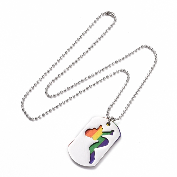PandaHall Pride Style Titanium Steel Pendant Necklaces, with Iron Ball Chains, Oval, Colorful, Stainless Steel Color, 23.54 inch(59.8cm)...
PandaHall Pride Style Titanium Steel Pendant Necklaces, with Iron Ball Chains, Oval, Colorful, Stainless Steel Color, 23.54 inch(59.8cm)...