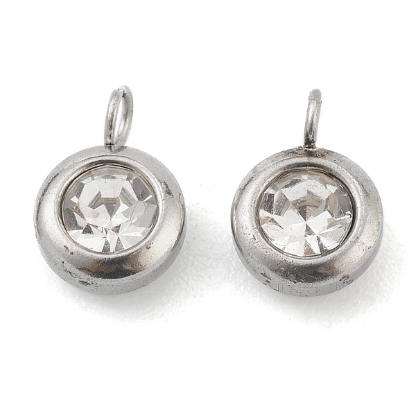 PandaHall 304 Stainless Steel Rhinestone Charms, Birthstone Charms, Flat Round, Stainless Steel Color, Crystal, 9x6x4mm, Hole: 1.8mm..., Clear
PandaHall 304 Stainless Steel Rhinestone Charms, Birthstone Charms, Flat Round, Stainless Steel Color, Crystal, 9x6x4mm, Hole: 1.8mm..., Clear