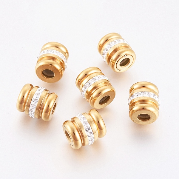 PandaHall 304 Stainless Steel European Beads, with Polymer Clay Rhinestone, Column, Golden, 14x12.5mm, Hole: 5mm 304 Stainless Steel Column
PandaHall 304 Stainless Steel European Beads, with Polymer Clay Rhinestone, Column, Golden, 14x12.5mm, Hole: 5mm 304 Stainless Steel Column