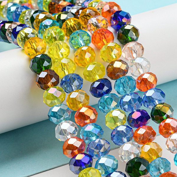PandaHall Glass Beads Strands, Faceted, Rondelle, Mixed Color, 8x6mm, Hole: 1mm, about 65~68pcs/strand, 15.7~16.1 inch(40~41cm) Glass..., Multicolor
PandaHall Glass Beads Strands, Faceted, Rondelle, Mixed Color, 8x6mm, Hole: 1mm, about 65~68pcs/strand, 15.7~16.1 inch(40~41cm) Glass..., Multicolor