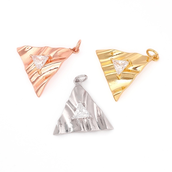 PandaHall Brass Micro Pave Clear Cubic Zirconia Textured Pendants, with Jump Rings, Long-Lasting Plated, Triangle, Mixed Color, 21.5x22x6mm...
PandaHall Brass Micro Pave Clear Cubic Zirconia Textured Pendants, with Jump Rings, Long-Lasting Plated, Triangle, Mixed Color, 21.5x22x6mm...