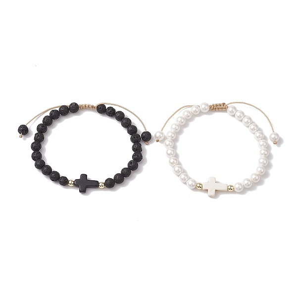 PandaHall 2Pcs 2 Styles 6mm Round Natural Lava Rock & Shell Pearl Braided Bead Bracelets, Cross Synthetic Turquoise Stackable Bracelets for..., Multicolor
PandaHall 2Pcs 2 Styles 6mm Round Natural Lava Rock & Shell Pearl Braided Bead Bracelets, Cross Synthetic Turquoise Stackable Bracelets for..., Multicolor