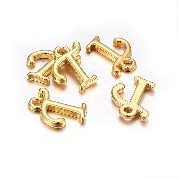 PandaHall Golden Plated Alloy Letter Pendants, Rack Plating, Cadmium Free & Lead Free, Letter.T, 13x12x2mm, Hole: 1.5mm Alloy Letter T
PandaHall Golden Plated Alloy Letter Pendants, Rack Plating, Cadmium Free & Lead Free, Letter.T, 13x12x2mm, Hole: 1.5mm Alloy Letter T
