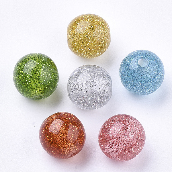 PandaHall Resin Beads, with Glitter Powder, Round, Mixed Color, 16mm, Hole: 3mm Resin Round Multicolor
PandaHall Resin Beads, with Glitter Powder, Round, Mixed Color, 16mm, Hole: 3mm Resin Round Multicolor