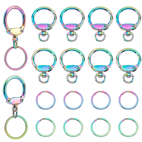 PandaHall PH 20pcs Rainbow Swivel Clasps Set, 10pcs Circle Alloy Trigger Snap Hooks Lanyard Keychain Hook with 10pcs 1 Inch 304 Stainless...
PandaHall PH 20pcs Rainbow Swivel Clasps Set, 10pcs Circle Alloy Trigger Snap Hooks Lanyard Keychain Hook with 10pcs 1 Inch 304 Stainless...