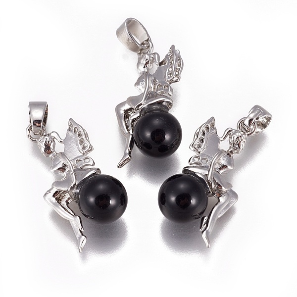 PandaHall Natural Obsidian Pendants, with Platinum Tone Brass Findings, Fairy, 25~26x12~13x8mm, Hole: 3.5x5.5mm Obsidian Angel & Fairy
PandaHall Natural Obsidian Pendants, with Platinum Tone Brass Findings, Fairy, 25~26x12~13x8mm, Hole: 3.5x5.5mm Obsidian Angel & Fairy
