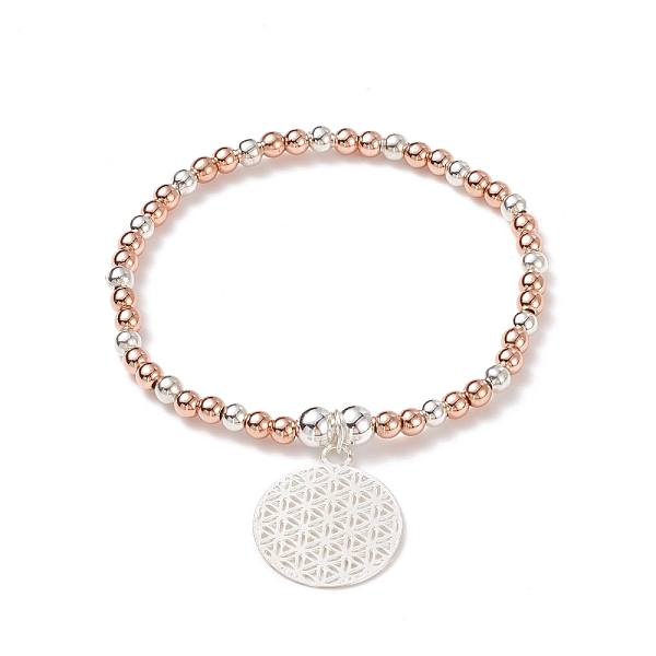 PandaHall Two Tone Brass Round Beaded Stretch Bracelet with Flower Charm for Women, Platinum & Rose Gold, Inner Diameter: 2-1/8 inch(5.4cm)...
PandaHall Two Tone Brass Round Beaded Stretch Bracelet with Flower Charm for Women, Platinum & Rose Gold, Inner Diameter: 2-1/8 inch(5.4cm)...