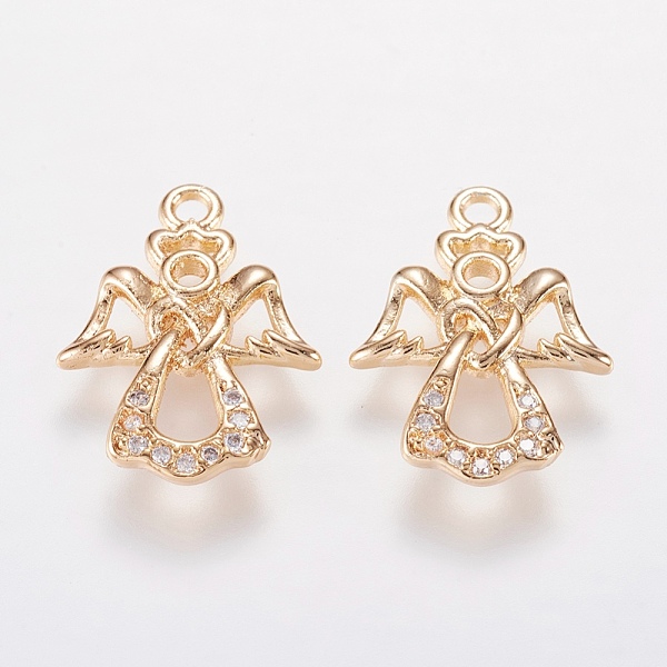PandaHall Brass Micro Pave Cubic Zirconia Charms, Angel Pendants, Light Gold, 17x12.5x1.5mm, Hole: 1.5mm Brass+Cubic Zirconia Angel & Fairy
PandaHall Brass Micro Pave Cubic Zirconia Charms, Angel Pendants, Light Gold, 17x12.5x1.5mm, Hole: 1.5mm Brass+Cubic Zirconia Angel & Fairy