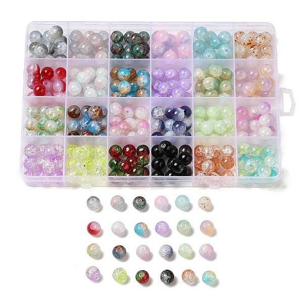 PandaHall 288Pcs 24 Colors Transparent Crackle Glass Beads, Round, Mixed Color, 10~10.8x9~9.5mm, Hole: 1.6~2mm, 12Pcs/color Glass Round..., Multicolor
PandaHall 288Pcs 24 Colors Transparent Crackle Glass Beads, Round, Mixed Color, 10~10.8x9~9.5mm, Hole: 1.6~2mm, 12Pcs/color Glass Round..., Multicolor