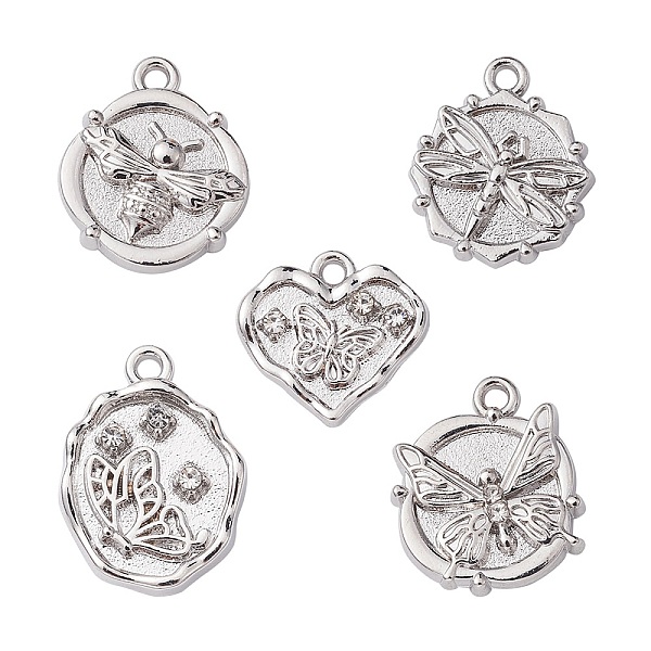 PandaHall 5Pcs 5 Styles Alloy Crystal Rhinestone Flat Round Pendants, Butterfly & Dragonfly & Bee, Antique Silver, 14~19.5x14~16x3~3.5mm...
PandaHall 5Pcs 5 Styles Alloy Crystal Rhinestone Flat Round Pendants, Butterfly & Dragonfly & Bee, Antique Silver, 14~19.5x14~16x3~3.5mm...