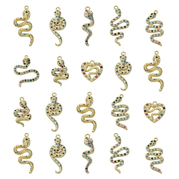 PandaHall 16Pcs 8 Styles Alloy Rhinestone Pendants, Snake, Light Gold, Mixed Color, 34~42.5x12~27x3~4.5mm, Hole: 2.2~2.6mm, 2Pcs/style..., Multicolor
PandaHall 16Pcs 8 Styles Alloy Rhinestone Pendants, Snake, Light Gold, Mixed Color, 34~42.5x12~27x3~4.5mm, Hole: 2.2~2.6mm, 2Pcs/style..., Multicolor