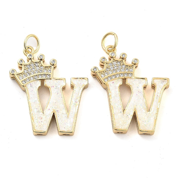 PandaHall Brass Micro Pave Clear Cubic Zirconia Pendants, with Synthetic Opal, Real 18K Gold Plated, with Jump Ring, Letter W...
PandaHall Brass Micro Pave Clear Cubic Zirconia Pendants, with Synthetic Opal, Real 18K Gold Plated, with Jump Ring, Letter W...