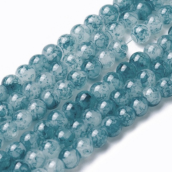PandaHall Spray Painted Glass Beads Strands, Round, Dark Cyan, 4~4.5mm, Hole: 0.7mm, about 217pcs/strand, 31.4 inch(80cm) Glass Round
PandaHall Spray Painted Glass Beads Strands, Round, Dark Cyan, 4~4.5mm, Hole: 0.7mm, about 217pcs/strand, 31.4 inch(80cm) Glass Round