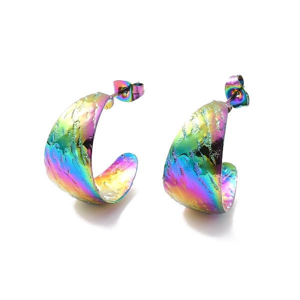 PandaHall Ion Plating(IP) 304 Stainless Steel Chunky C-shape Stud Earrings, Half Hoop Earrings for Women, Rainbow Color, 22x12x0.5mm, Pin...
PandaHall Ion Plating(IP) 304 Stainless Steel Chunky C-shape Stud Earrings, Half Hoop Earrings for Women, Rainbow Color, 22x12x0.5mm, Pin...