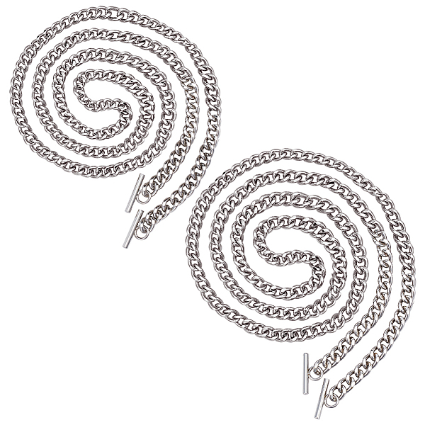 PandaHall WADORN® 2Pcs 2 Style Iron Curb Chain Bag Straps, with Alloy T-Bar Clasp, Platinum, 100cm & 120cm, 1pc/style Iron
PandaHall WADORN® 2Pcs 2 Style Iron Curb Chain Bag Straps, with Alloy T-Bar Clasp, Platinum, 100cm & 120cm, 1pc/style Iron