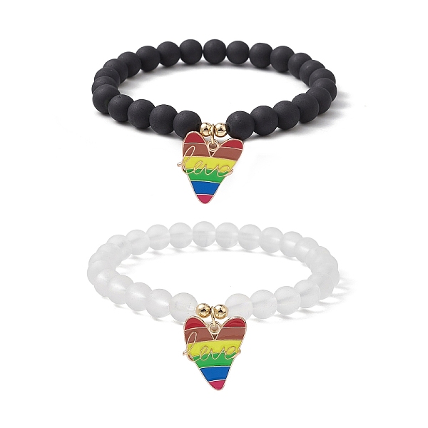 PandaHall 2Pcs 2 Style Synthetic Hematite & Glass Round Beaded Stretch Bracelets Set, Pride Rainbow Flag Alloy Enamel Charms Stackable...
PandaHall 2Pcs 2 Style Synthetic Hematite & Glass Round Beaded Stretch Bracelets Set, Pride Rainbow Flag Alloy Enamel Charms Stackable...
