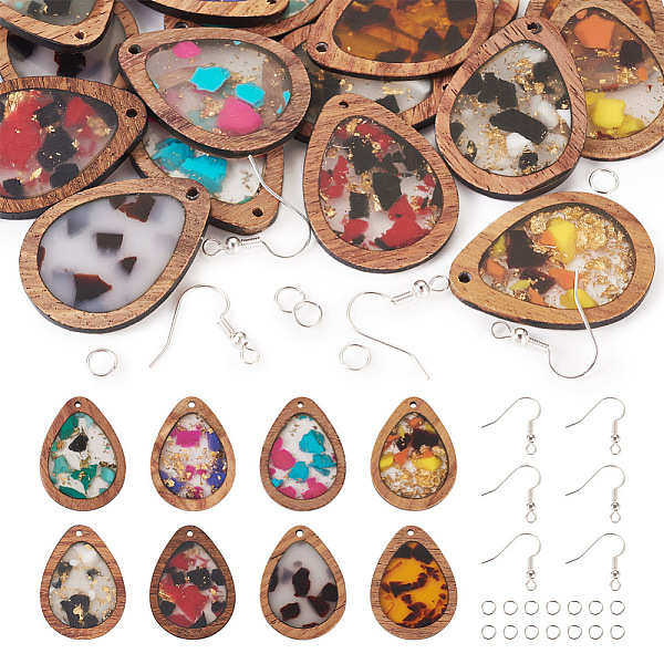 PandaHall DIY Earring Making Kit, Including Teardrop Resin & Wood Pendants, Brass Earring Hooks, Iron Jump Rings, Mixed Color..., Multicolor
PandaHall DIY Earring Making Kit, Including Teardrop Resin & Wood Pendants, Brass Earring Hooks, Iron Jump Rings, Mixed Color..., Multicolor