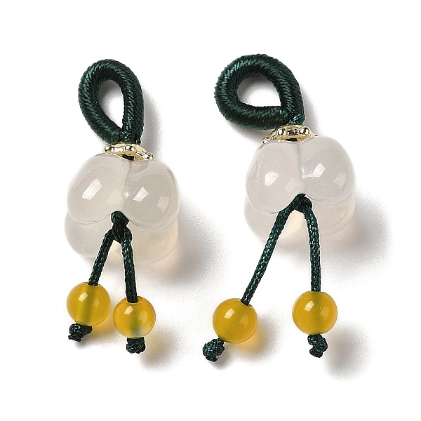 PandaHall Natural White Agate Pendants, Flower Charms with Round Natural Yellow Agate Cord Tassel, 28~32mm, Pendants: 8x10x10mm, Hole...
PandaHall Natural White Agate Pendants, Flower Charms with Round Natural Yellow Agate Cord Tassel, 28~32mm, Pendants: 8x10x10mm, Hole...