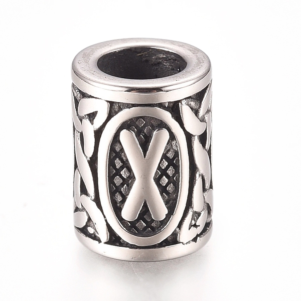 PandaHall 304 Stainless Steel European Beads, Large Hole Beads, Column with Letter, Antique Silver, Letter.X, 13.5x10mm, Hole: 6mm 304...
PandaHall 304 Stainless Steel European Beads, Large Hole Beads, Column with Letter, Antique Silver, Letter.X, 13.5x10mm, Hole: 6mm 304...