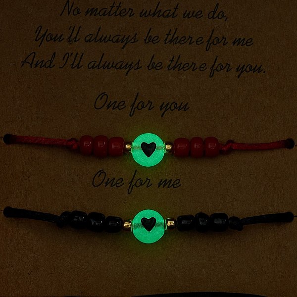 PandaHall 2Pcs Flat Round with Heart Acrylic Braided Bead Bracelets Set with Glass Seed, Luminous Beaded Stackable Adjustable Bracelets for..., Red
PandaHall 2Pcs Flat Round with Heart Acrylic Braided Bead Bracelets Set with Glass Seed, Luminous Beaded Stackable Adjustable Bracelets for..., Red