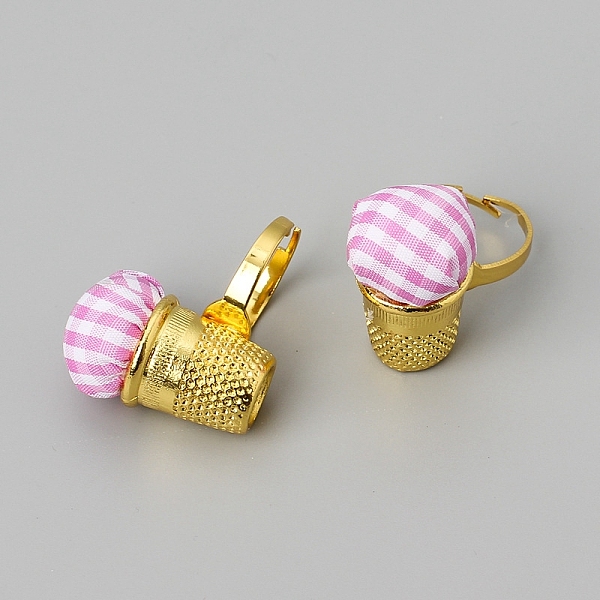 PandaHall Iron Needle Cushion Rings, Tartan Pattern Finger Pin Cushion with Thimble, Sewing Tools, Golden, 30mm Iron Ring
PandaHall Iron Needle Cushion Rings, Tartan Pattern Finger Pin Cushion with Thimble, Sewing Tools, Golden, 30mm Iron Ring