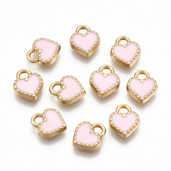PandaHall Alloy Enamel Charms, Cadmium Free & Lead Free, Heart, Light Gold, Pink, 8.5x7.5x2mm, Hole: 1.6mm Alloy+Enamel Heart Pink
PandaHall Alloy Enamel Charms, Cadmium Free & Lead Free, Heart, Light Gold, Pink, 8.5x7.5x2mm, Hole: 1.6mm Alloy+Enamel Heart Pink