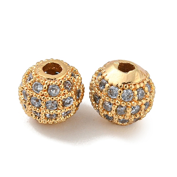 PandaHall Brass Micro Pave Clear Cubic Zirconia Beads, Round, Real 18K Gold Plated, 7x6mm, Hole: 1.8mm Brass+Cubic Zirconia
PandaHall Brass Micro Pave Clear Cubic Zirconia Beads, Round, Real 18K Gold Plated, 7x6mm, Hole: 1.8mm Brass+Cubic Zirconia