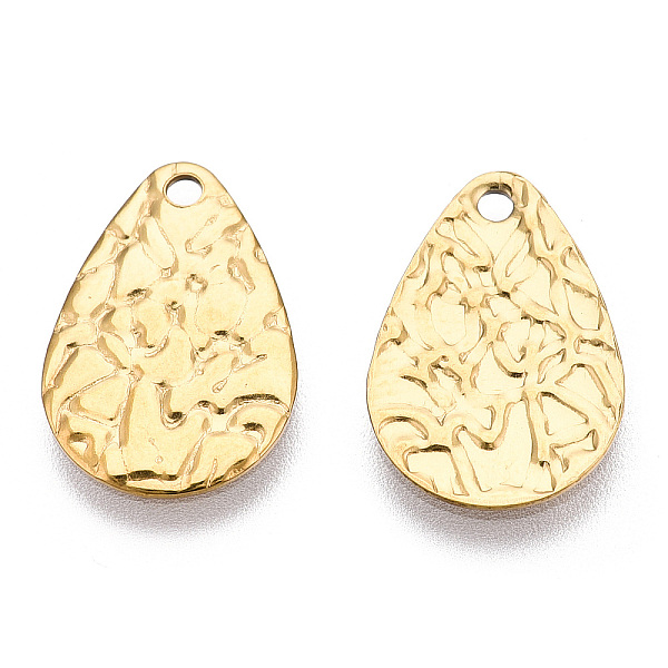 PandaHall Ion Plating(IP) 304 Stainless Steel Pendants, Textured, Teardrop Charm, Real 18K Gold Plated, 16.5x11x0.8mm, Hole: 1.4mm 304...
PandaHall Ion Plating(IP) 304 Stainless Steel Pendants, Textured, Teardrop Charm, Real 18K Gold Plated, 16.5x11x0.8mm, Hole: 1.4mm 304...