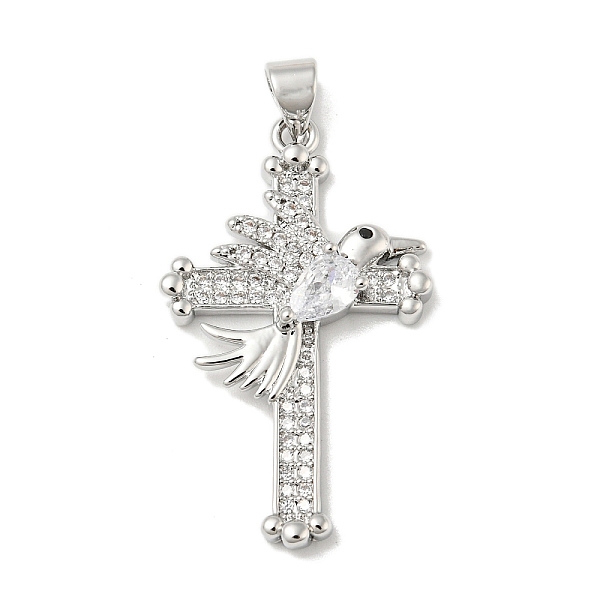 PandaHall Rack Plating Brass Micro Pave Cubic Zirconia Pendants, Long-Lasting Plated, Lead Free & Cadmium Free, Cross with Bird Charms..., Clear
PandaHall Rack Plating Brass Micro Pave Cubic Zirconia Pendants, Long-Lasting Plated, Lead Free & Cadmium Free, Cross with Bird Charms..., Clear