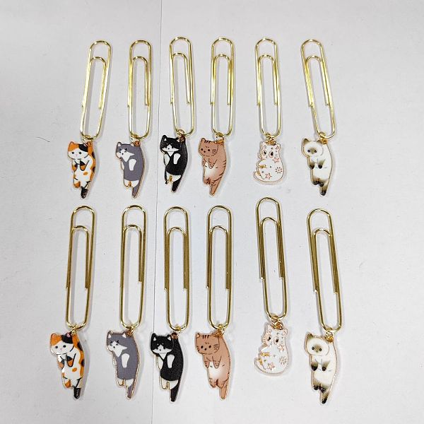 PandaHall Iron Long Paper Clips, Alloy Enamel Cat Pendant Paper Clip, Mixed Color, 75mm, 6 style, 2pcs/style, 12pcs/set Alloy Cat Shape..., Multicolor
PandaHall Iron Long Paper Clips, Alloy Enamel Cat Pendant Paper Clip, Mixed Color, 75mm, 6 style, 2pcs/style, 12pcs/set Alloy Cat Shape..., Multicolor
