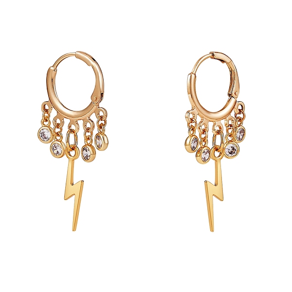 PandaHall Lightning Bolt Brass Dangle Huggie Hoop Earrings, Clear Cubic Zirconia Drop Chandelier Earrings for Women, Golden, 40mm, Pin...
PandaHall Lightning Bolt Brass Dangle Huggie Hoop Earrings, Clear Cubic Zirconia Drop Chandelier Earrings for Women, Golden, 40mm, Pin...