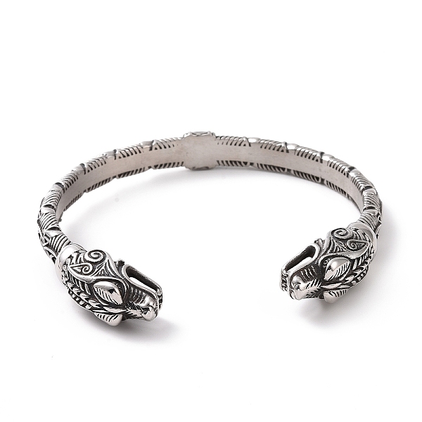 PandaHall 304 Stainless Steel Dragon Open Cuff Bangle for Men Women, Antique Silver, Inner Diameter: 3-1/8 inch(7.8cm) 304 Stainless Steel
PandaHall 304 Stainless Steel Dragon Open Cuff Bangle for Men Women, Antique Silver, Inner Diameter: 3-1/8 inch(7.8cm) 304 Stainless Steel