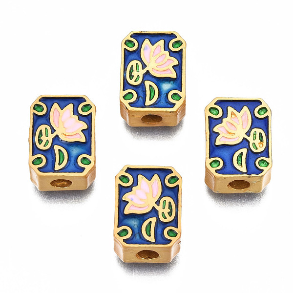 PandaHall Rack Plating Alloy Enamel Beads, Cadmium Free & Lead Free, Matte Gold Color, Rectangle with Flower, Medium Blue, 11.5x8.5x4mm...
PandaHall Rack Plating Alloy Enamel Beads, Cadmium Free & Lead Free, Matte Gold Color, Rectangle with Flower, Medium Blue, 11.5x8.5x4mm...
