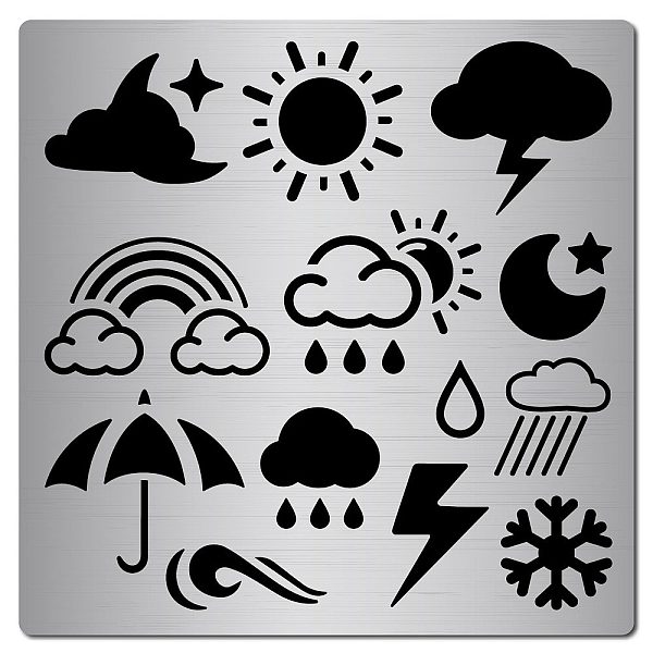 PandaHall GORGECRAFT 6.3 Inch Metal Weather Stencil Rainbow Template Moon Star Rain Drop Clouds Snowflake Stainless Steel Painting Reusable...
PandaHall GORGECRAFT 6.3 Inch Metal Weather Stencil Rainbow Template Moon Star Rain Drop Clouds Snowflake Stainless Steel Painting Reusable...
